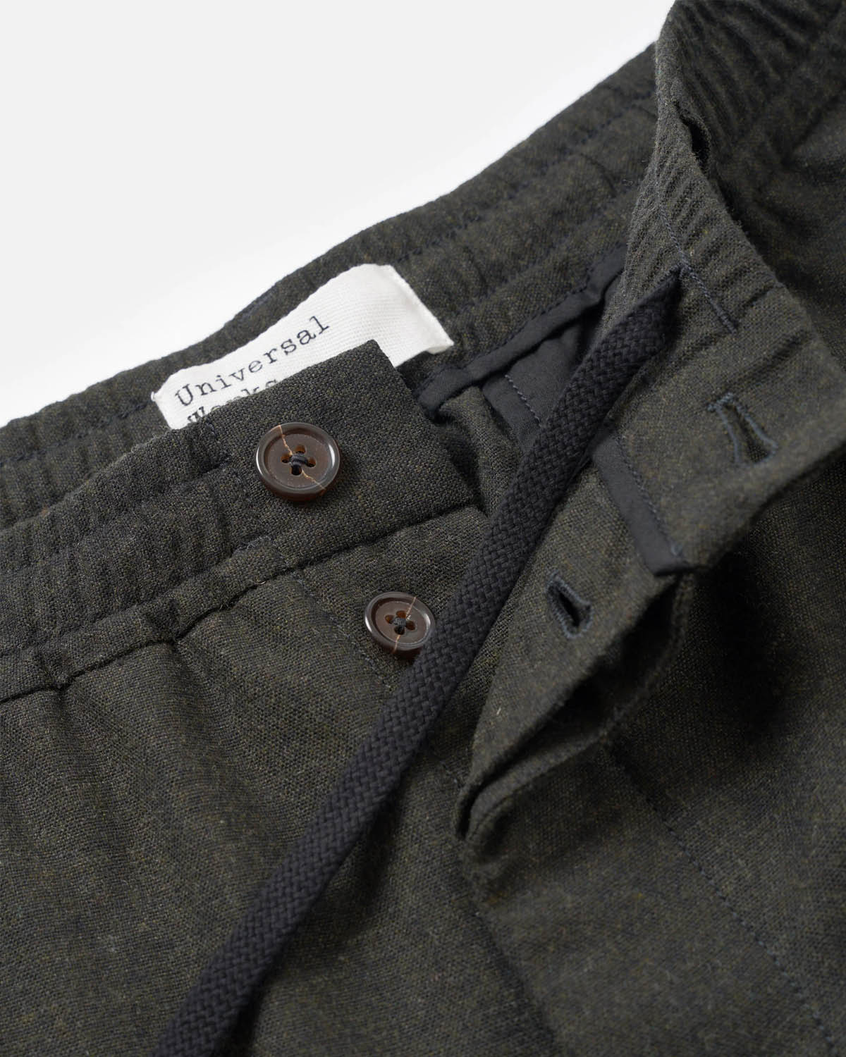 Olive Recycled Italian Tweed Pleated Trackpant