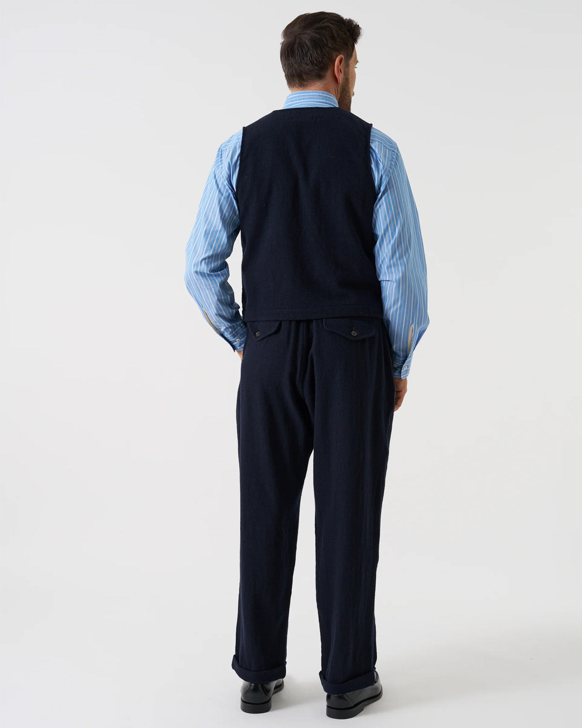Dark Navy Robin Wool Mix JJ Waistcoat