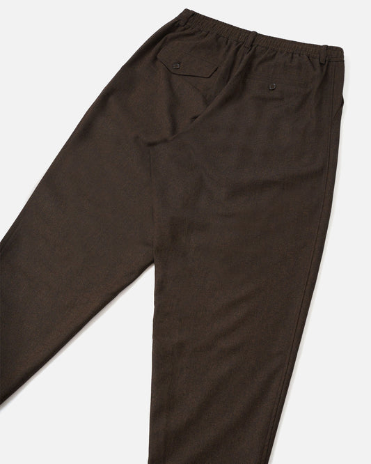 Brown Recycled Italian Tweed Pleated Track Pant