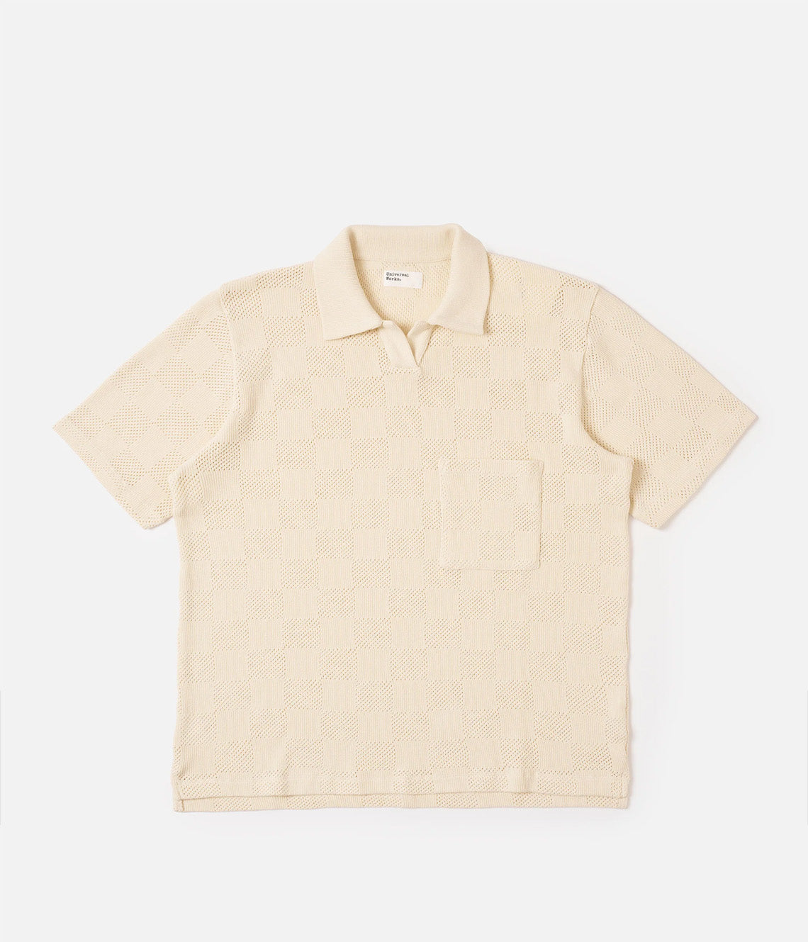 Fantasy Checkerboard Vacation Polo Ecru