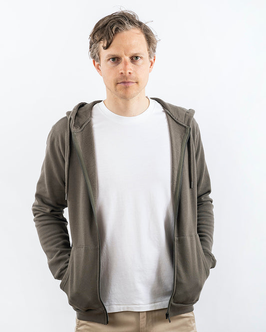 THE ZIP HOODIE ARMY OLIVE