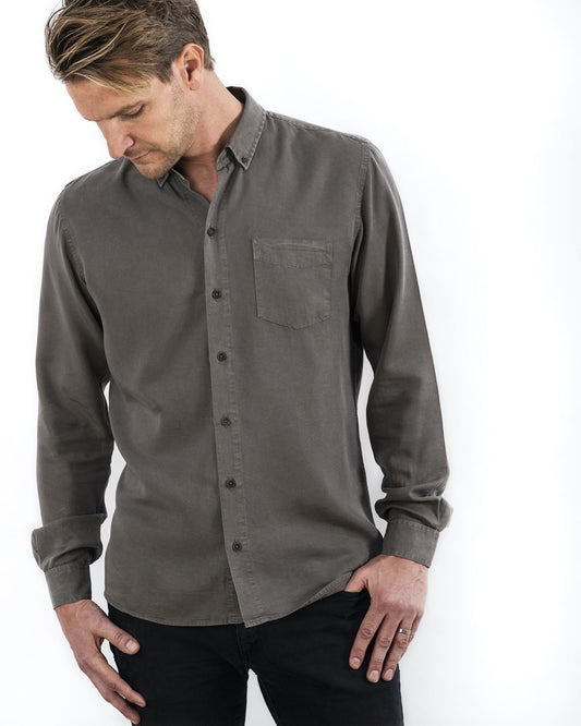 TENCEL SHIRT ARMY OLIVE-shirts-Blankdays