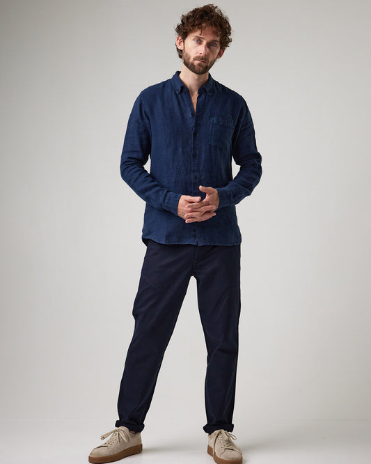 THE LINEN SHIRT NAVY