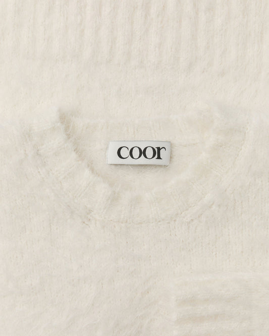 COOR- Maxi Alpaca Blend Hairy Sweater Ivory