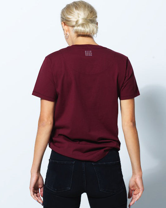 W COTTON T-SHIRT BURGUNDY