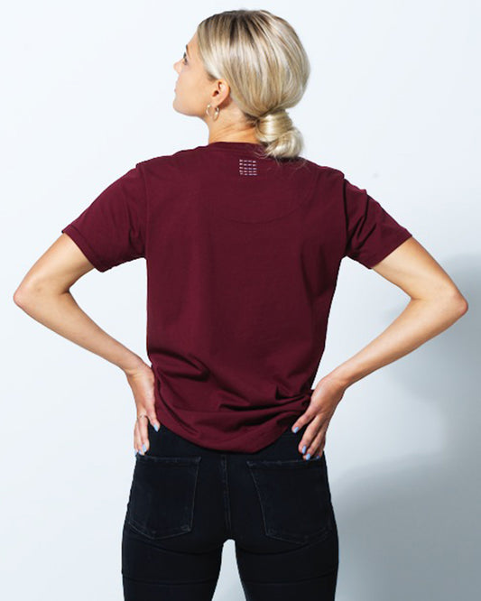 W COTTON T-SHIRT BURGUNDY
