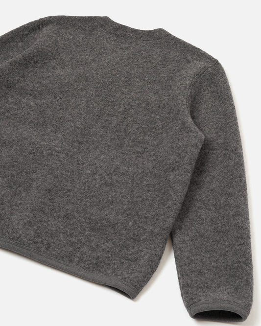 Wool Fleece Cardigan Grey Marl