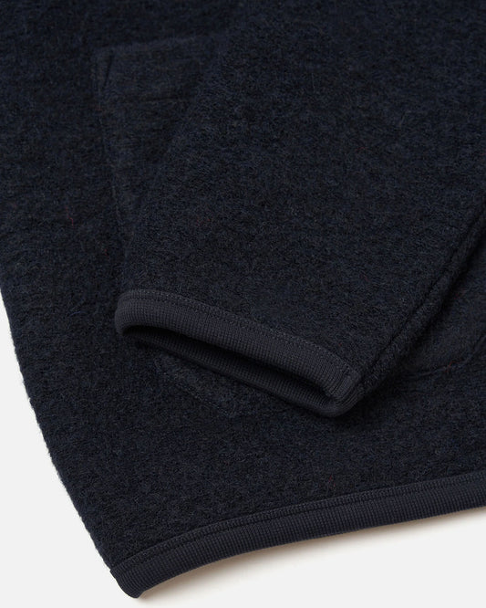 Wool Fleece Cardigan Navy