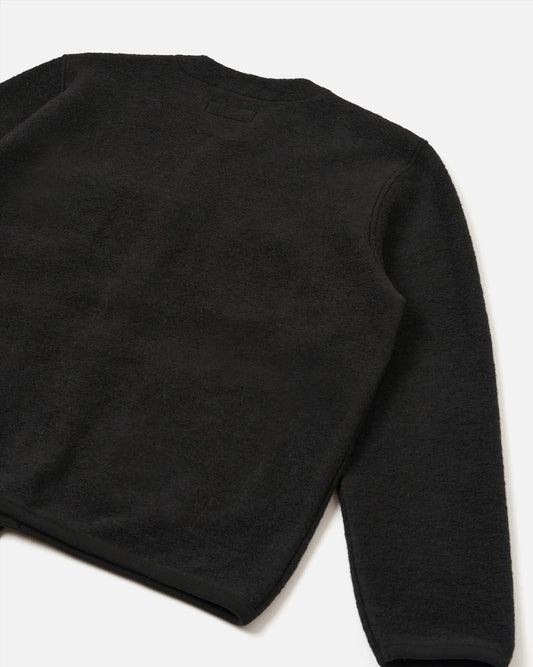 Wool Fleece Cardigan Black