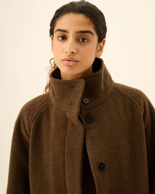 Chiharu Coat Wool Brown Melange