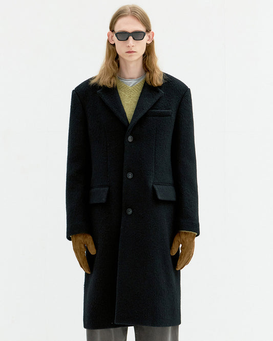 Coor- Corduroy Trim Chesterfield Coat