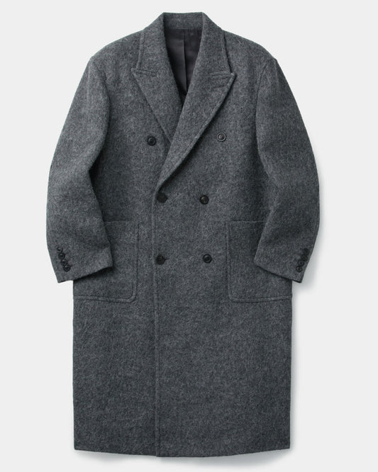 Coor-  Hairy Peaked Lapel Double Coat