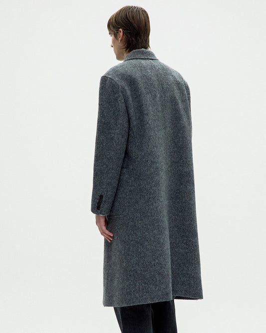 Coor-  Hairy Peaked Lapel Double Coat