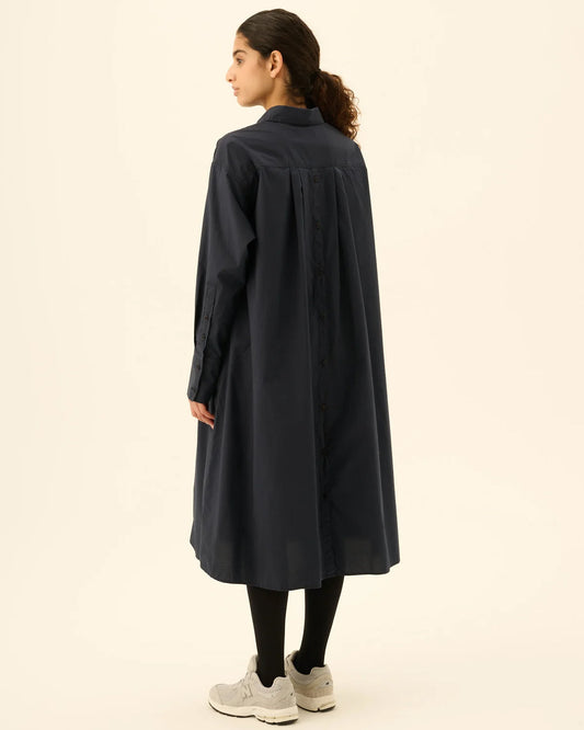 DAKIKO GMTD POPLIN DRESS- NAVY