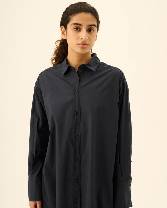 DAKIKO GMTD POPLIN DRESS- NAVY