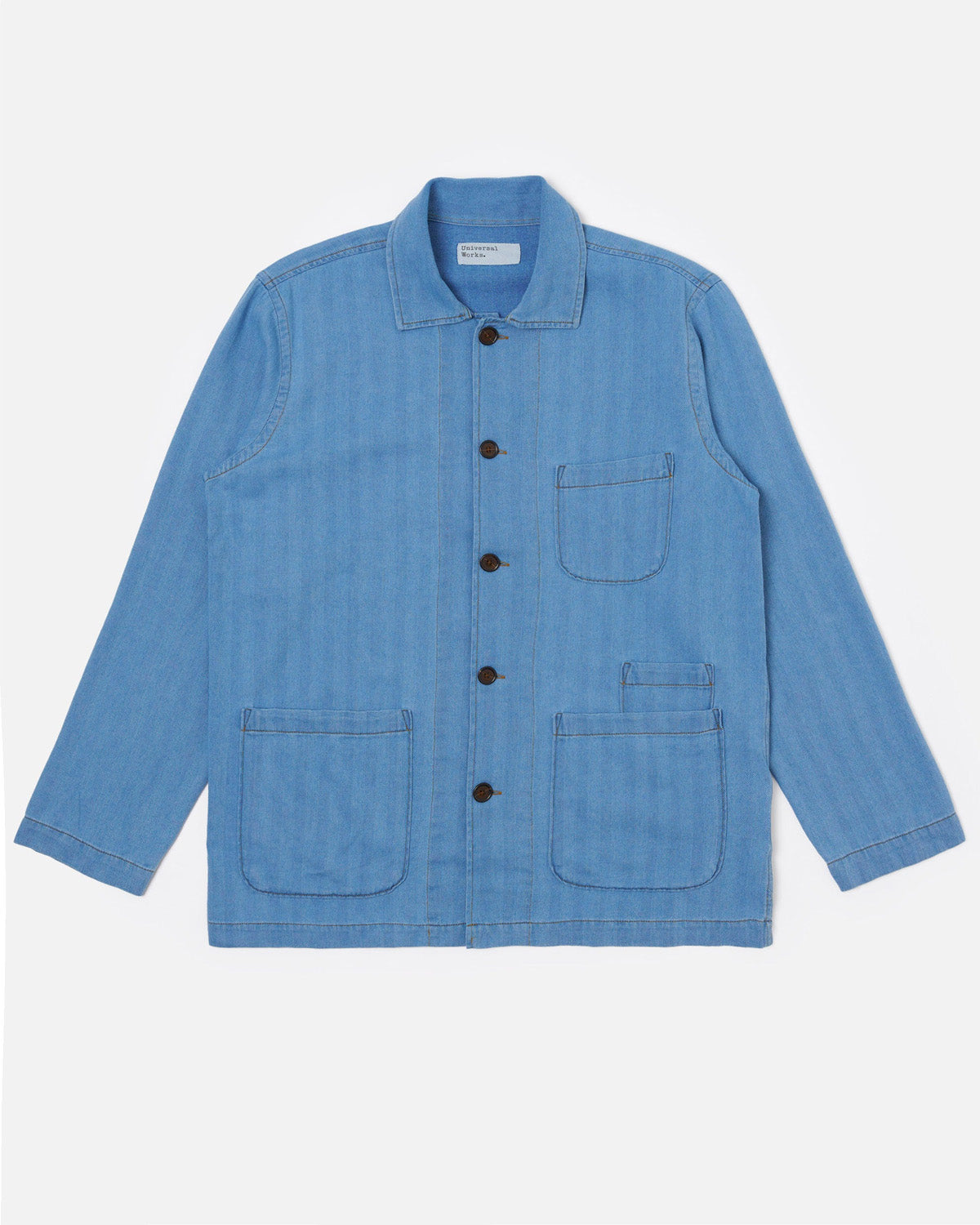 Washed Indigo Recycled Herringbone Bakers Overshirt