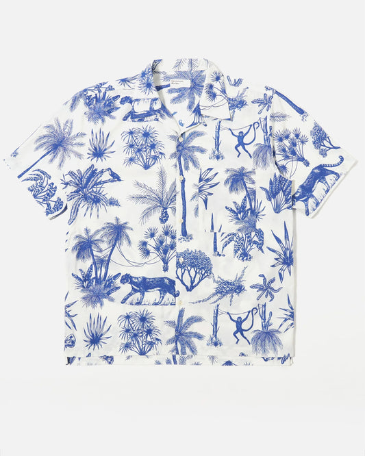 White Jungle Toile Poplin Camp Shirt