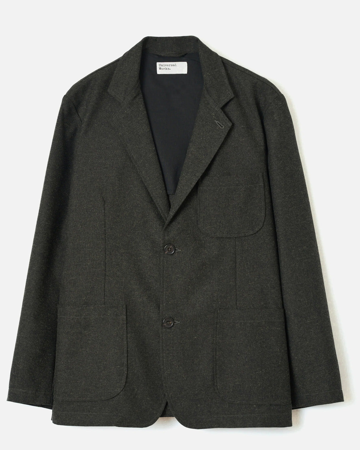 Olive Recycled Italian Tweed Two Button Jacket