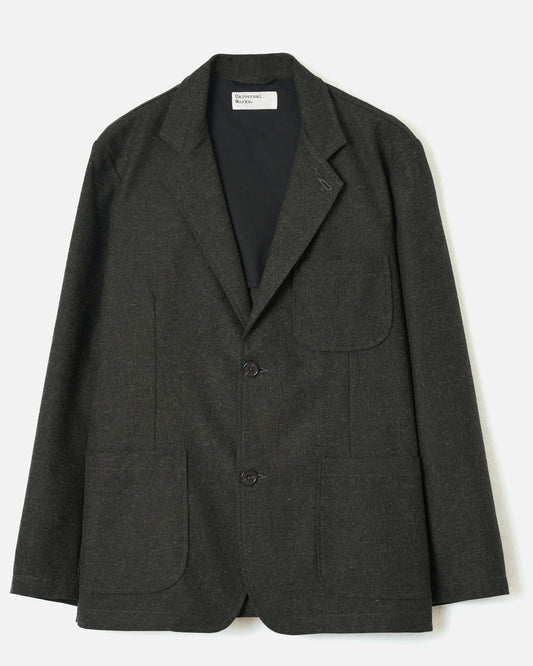 Olive Recycled Italian Tweed Two Button Jacket