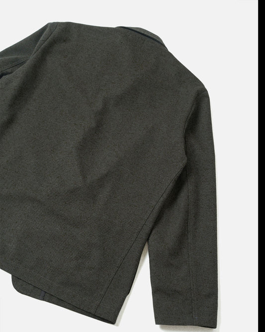 Olive Recycled Italian Tweed Two Button Jacket