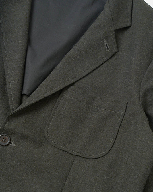 Olive Recycled Italian Tweed Two Button Jacket