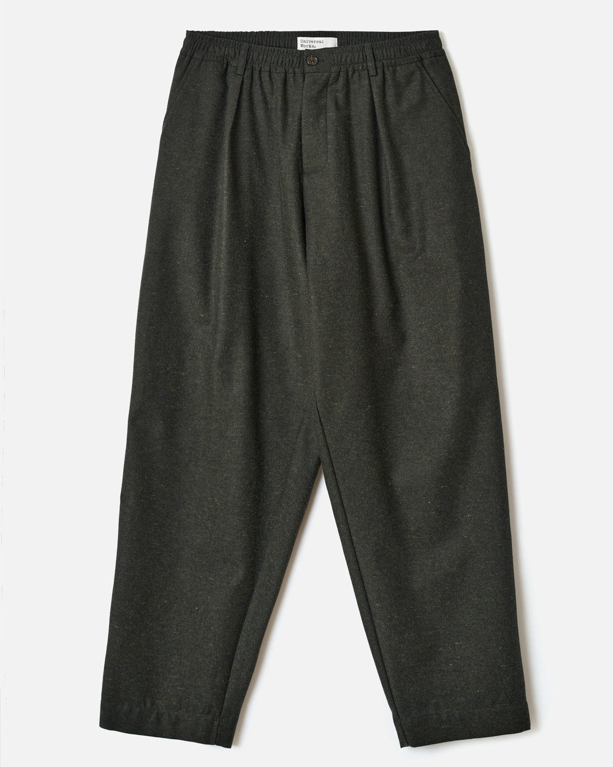 Olive Recycled Italian Tweed Pleated Trackpant