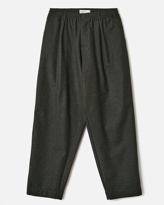Olive Recycled Italian Tweed Pleated Trackpant