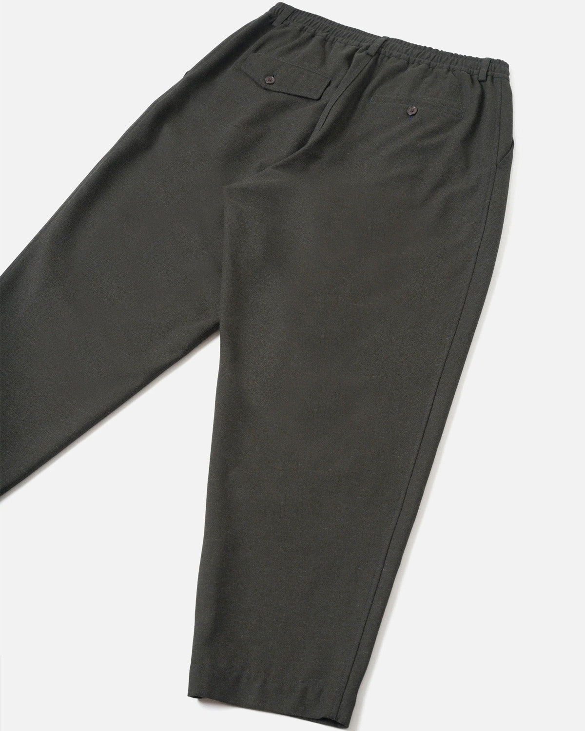 Olive Recycled Italian Tweed Pleated Trackpant