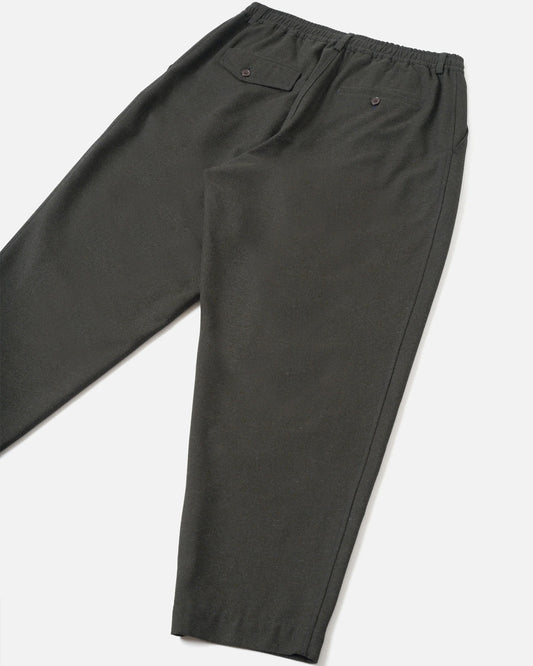 Olive Recycled Italian Tweed Pleated Trackpant