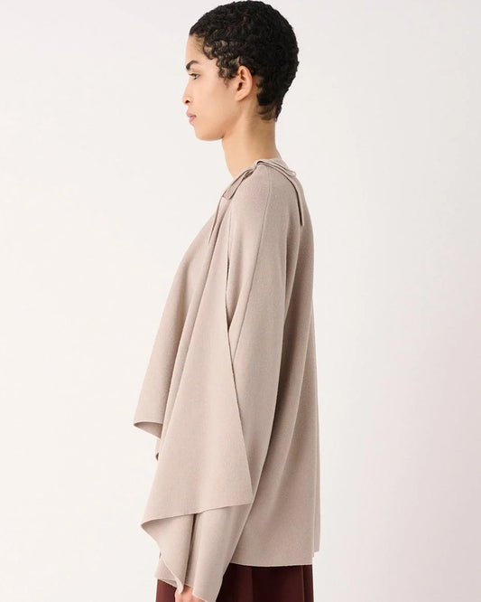 MEIMEIJ- Pure Wool Sweater With Overlap Front