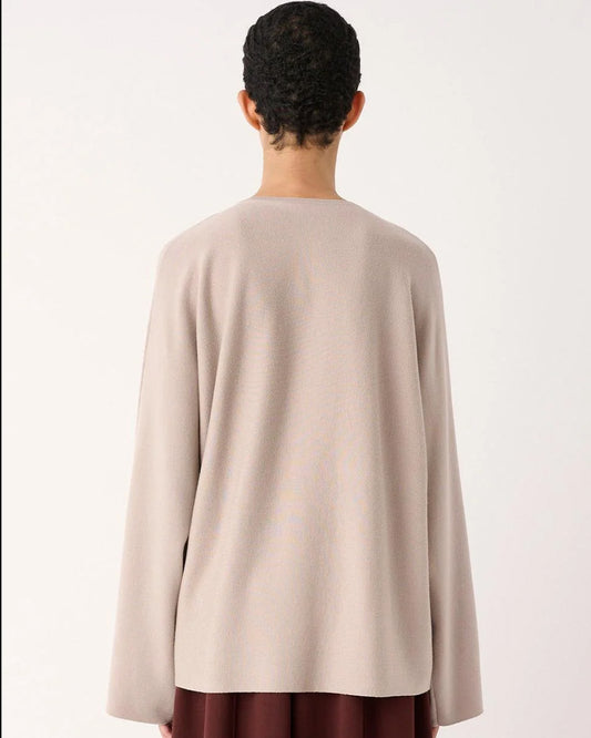 MEIMEIJ- Pure Wool Sweater With Overlap Front