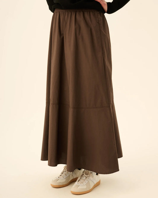 PETULA GMTD POPLIN - FUDGE