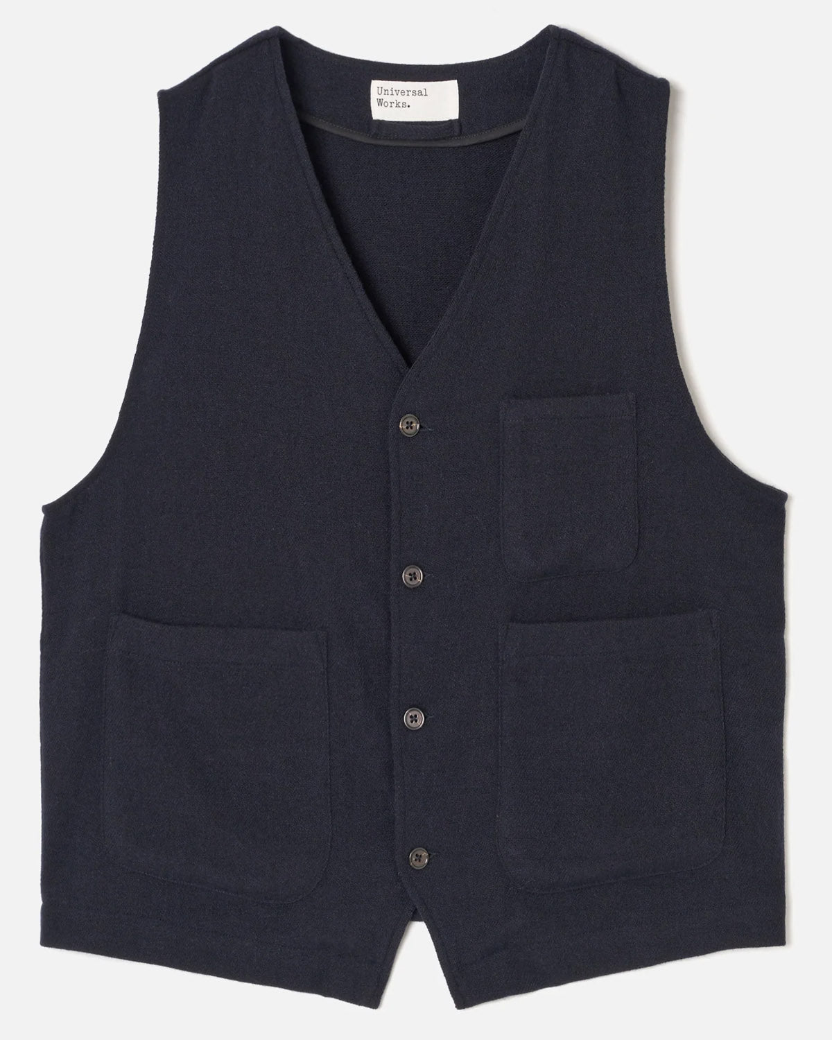 Dark Navy Robin Wool Mix JJ Waistcoat