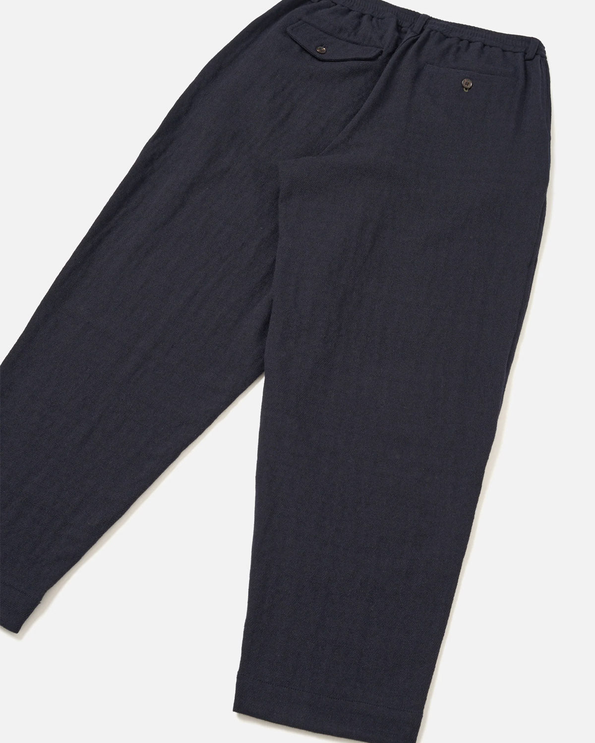 Dark Navy Robin Wool Mix Pleated Track Pant