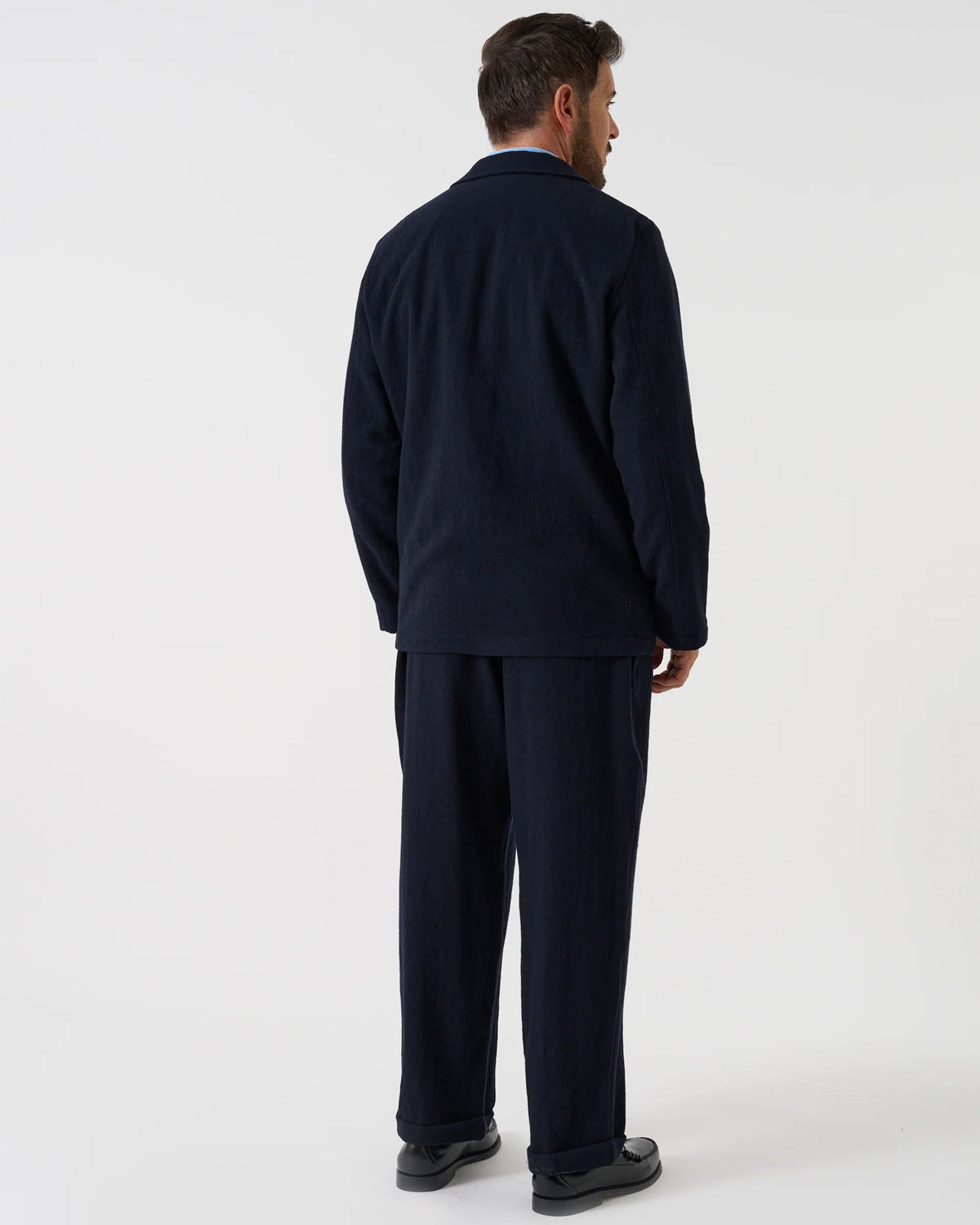 Dark Navy Robin Wool Mix Two Button Jacket