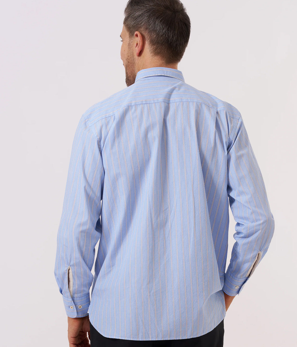 Blue Mc Stripe Square Pocket Shirt