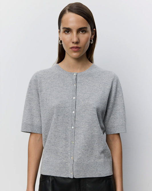 SUNASW CARDIGAN- GREY MELANGE