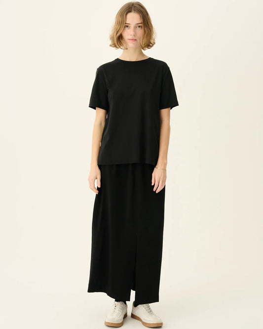 TRISH LIGHT COTTON T-SHIRT - BLACK