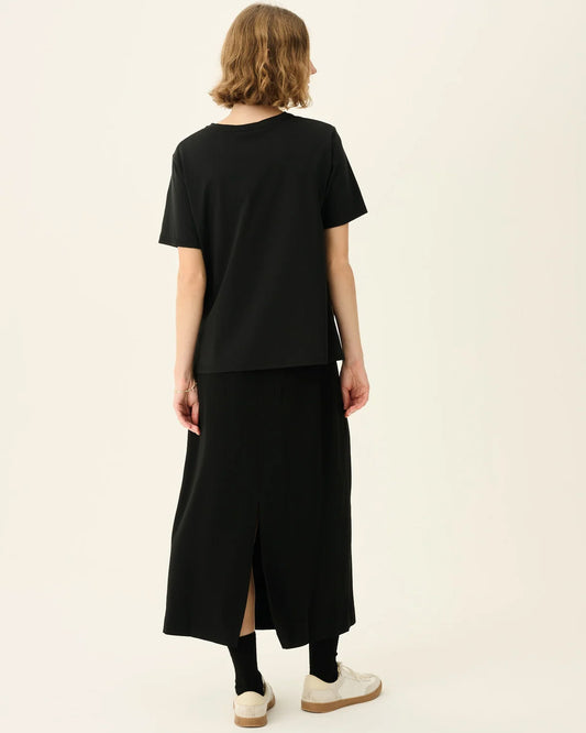 TRISH LIGHT COTTON T-SHIRT - BLACK