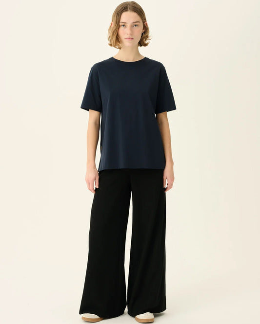 TRISH LIGHT COTTON T-SHIRT - NAVY