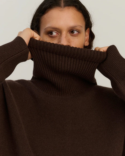 Double Knitted Turtle Merino Wool- Brown