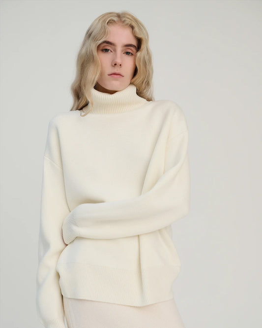 Double Knitted Turtle Merino Wool- Offwhite