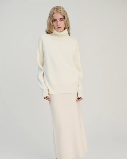 Double Knitted Turtle Merino Wool- Offwhite