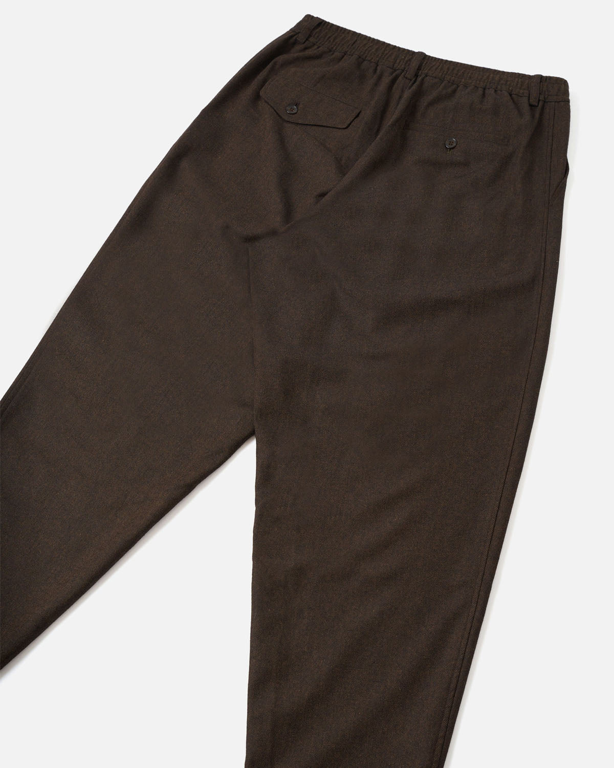 Brown Recycled Italian Tweed Pleated Track Pant