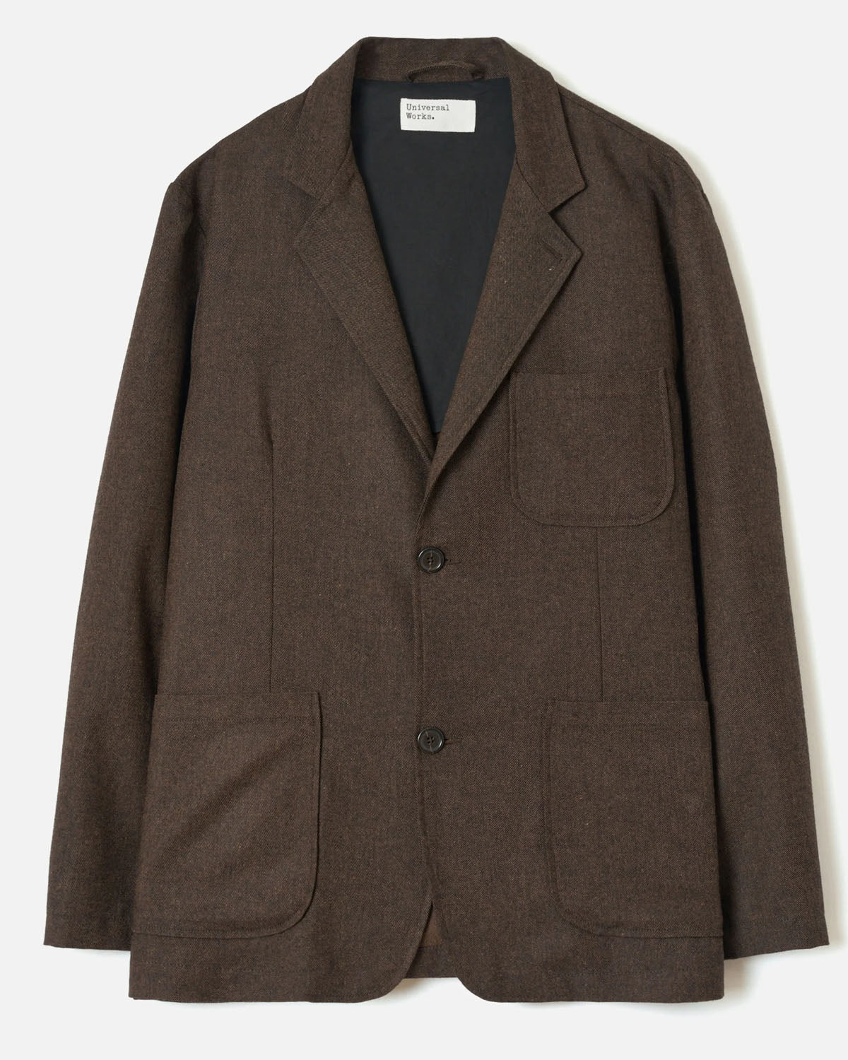 Brown Recycled Italian Tweed Two Button Jacket