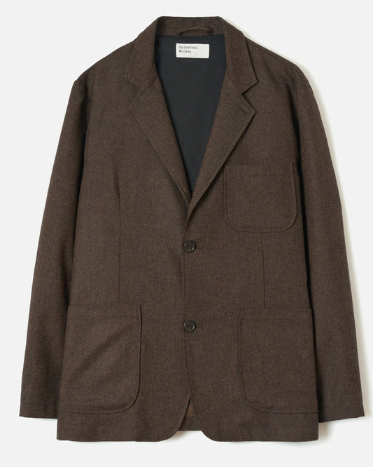 Brown Recycled Italian Tweed Two Button Jacket