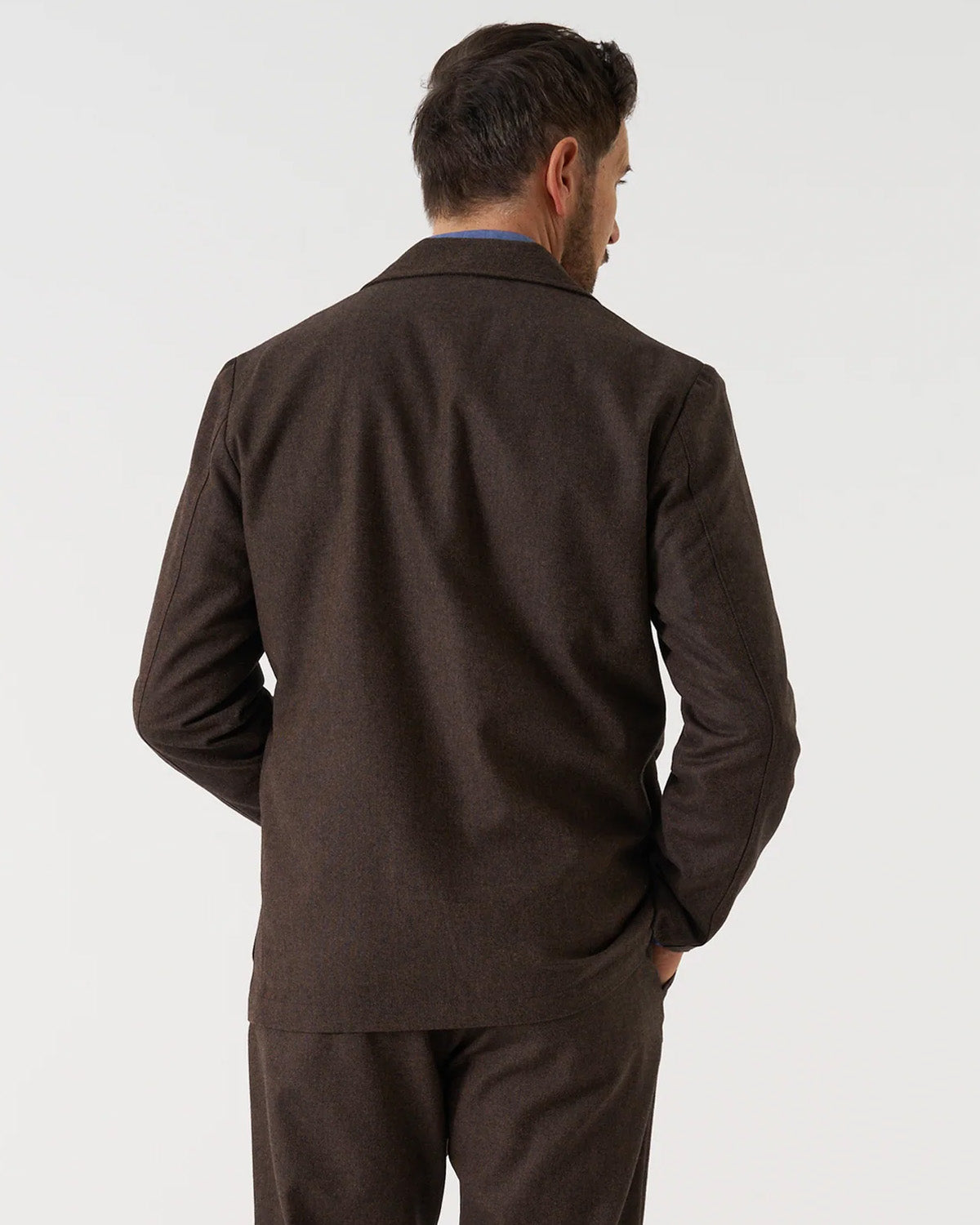 Brown Recycled Italian Tweed Two Button Jacket