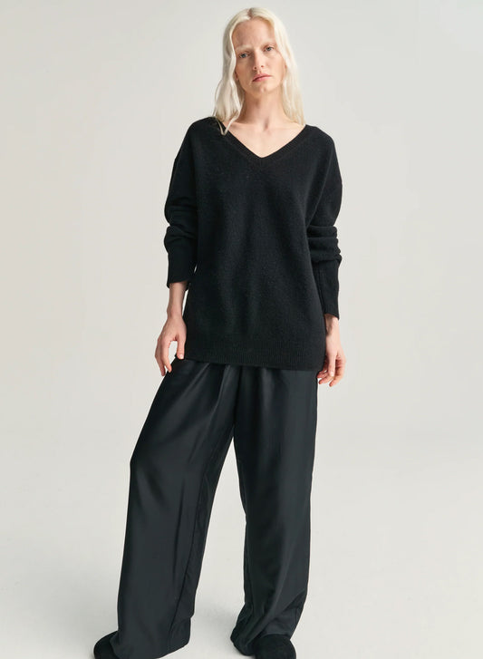 V-neck Wool Cashmere Black