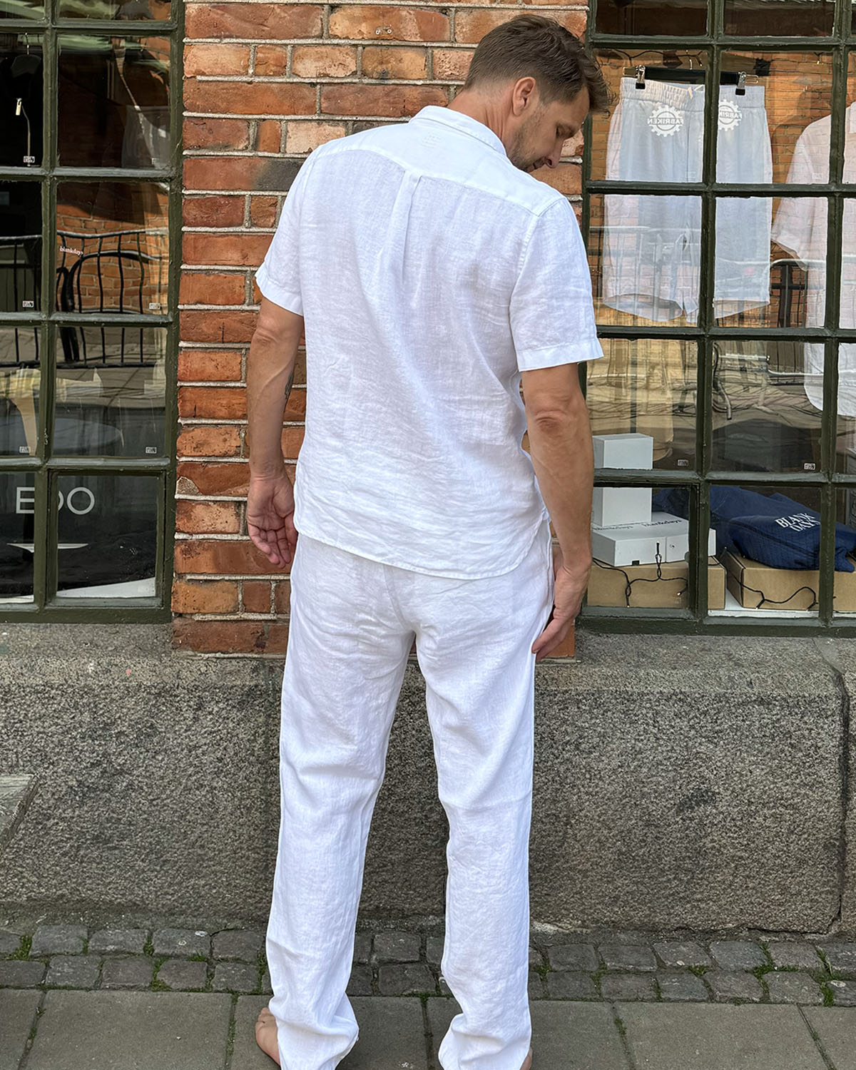 SHORT SLEEVE LINEN SHIRT WHITE
