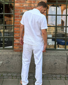 SHORT SLEEVE SHIRT LINEN WHITE